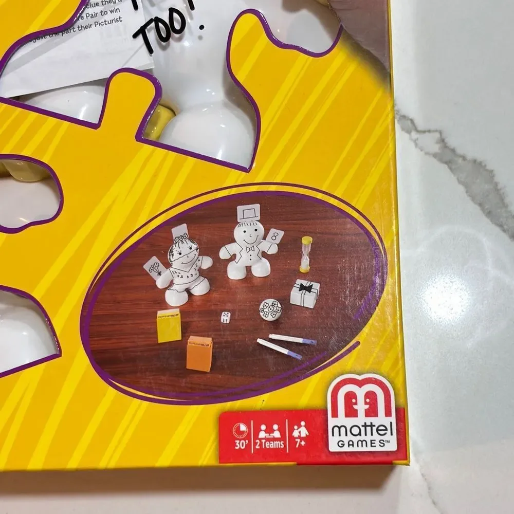 Mattel Pictionary Man Double Draw Age 7+ Pictionary Pairs Board Game Family